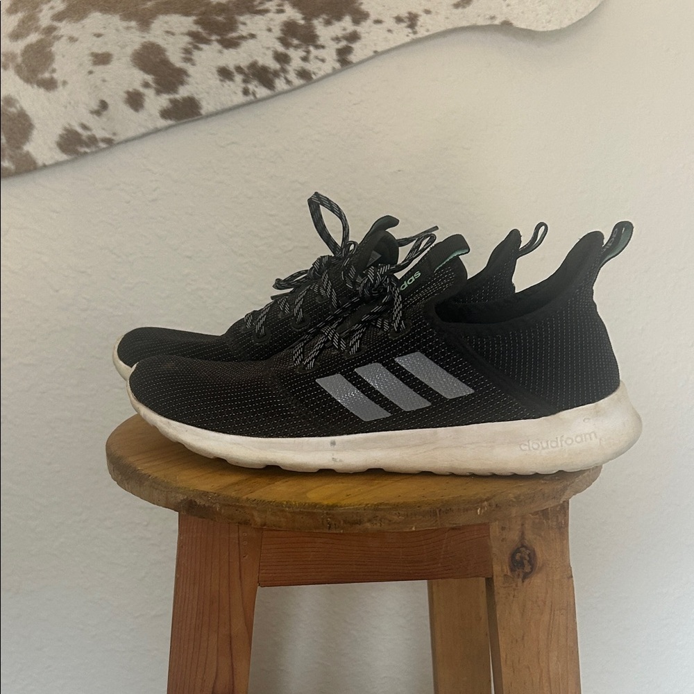 Adidas Black and White Cloudfoam Sneakers